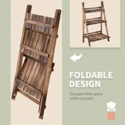 Outsunny 3 Tier Plant Stand - Brown - 845-119 -OUTSUNNY Sales Shop outsunny 845119 3 1