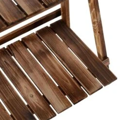 Outsunny 3 Tier Plant Stand - Brown - 845-119 -OUTSUNNY Sales Shop outsunny 845119 close up 1