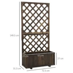 Outsunny Garden Planter Stand With Trellis - Brown - 845-127BN 11 Outsunny Garden Planter Stand With Trellis - Brown - 845-127BN -OUTSUNNY Sales Shop outsunny 845127bn dimensions