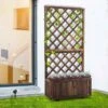 Outsunny Garden Planter Stand With Trellis - Brown - 845-127BN 9 Outsunny Garden Planter Stand With Trellis - Brown - 845-127BN -OUTSUNNY Sales Shop outsunny 845127bn main image