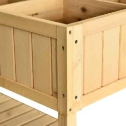 Outsunny Wooden Rectangular Raised 8 Compartment Garden Planter - Brown - 845-238V01 15 Outsunny Wooden Rectangular Raised 8 Compartment Garden Planter - Brown - 845-238V01 -OUTSUNNY Sales Shop outsunny 845238v01 close up1