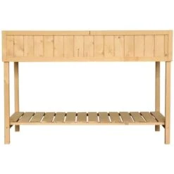 Outsunny Wooden Rectangular Raised 8 Compartment Garden Planter - Brown - 845-238V01 13 Outsunny Wooden Rectangular Raised 8 Compartment Garden Planter - Brown - 845-238V01 -OUTSUNNY Sales Shop outsunny 845238v01 front view