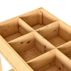 Outsunny Wooden Rectangular Raised 8 Compartment Garden Planter - Brown - 845-238V01 17 Outsunny Wooden Rectangular Raised 8 Compartment Garden Planter - Brown - 845-238V01 -OUTSUNNY Sales Shop outsunny 845238v01 inner view