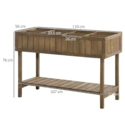 Outsunny Wooden Raised Garden Planter Stand - Brown - 845-238V01BN -OUTSUNNY Sales Shop outsunny 845238v01bn dimensions