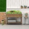 Outsunny Wooden Raised Garden Planter Stand - Brown - 845-238V01BN 20 Outsunny Wooden Raised Garden Planter Stand - Brown - 845-238V01BN -OUTSUNNY Sales Shop outsunny 845238v01bn lifestyle