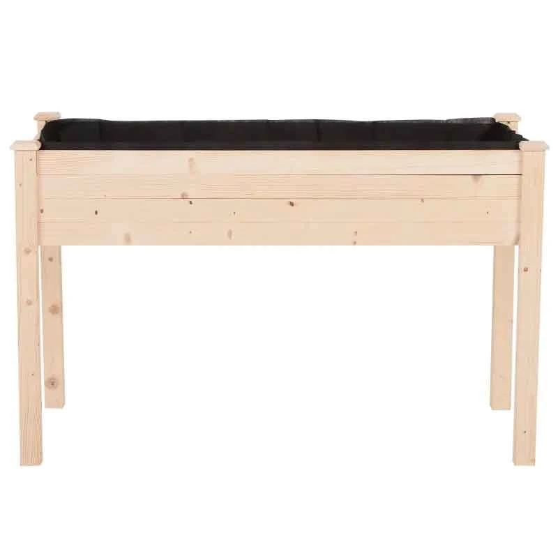 Outsunny Wooden Planting Bed - Brown - 845-239 4 Outsunny Wooden Planting Bed - Brown - 845-239 - Image 4