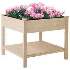 Outsunny Wooden Raised Garden Planter - Brown - 845-241 14 Outsunny Wooden Raised Garden Planter - Brown - 845-241 -OUTSUNNY Sales Shop outsunny 845241