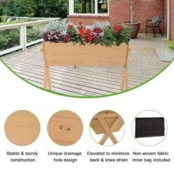 Outsunny Large Wooden Raised Garden Planter - Brown - 845-288 -OUTSUNNY Sales Shop outsunny 845288 1