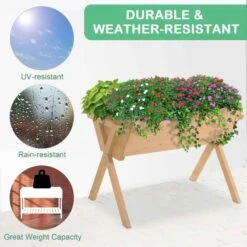 Outsunny Large Wooden Raised Garden Planter - Brown - 845-288 -OUTSUNNY Sales Shop outsunny 845288 2