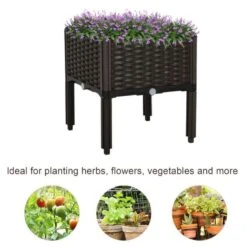 Outsunny Raised Garden Planter - Brown - 845-290 -OUTSUNNY Sales Shop outsunny 845290 3
