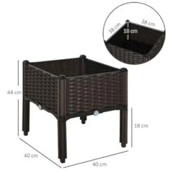 Outsunny Raised Garden Planter - Brown - 845-290 -OUTSUNNY Sales Shop outsunny 845290 dimensions
