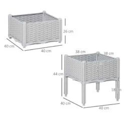 Outsunny Plastic Raised Garden Planter - Grey - 845-290V01GY -OUTSUNNY Sales Shop outsunny 845290v01gy dimensions