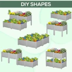 Outsunny Plastic Raised Garden Planter - Grey - 845-290V02GY 19 Outsunny Plastic Raised Garden Planter - Grey - 845-290V02GY -OUTSUNNY Sales Shop outsunny 845290v02gy 2