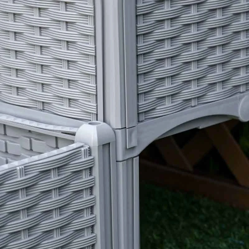 Outsunny Plastic Raised Garden Planter - Grey - 845-290V02GY 4 Outsunny Plastic Raised Garden Planter - Grey - 845-290V02GY - Image 4