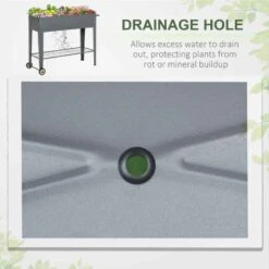 Outsunny Raised Portable Garden Bed With Shelf - Grey - 845-384GY -OUTSUNNY Sales Shop outsunny 845384gy 4