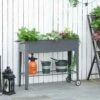 Outsunny Raised Portable Garden Bed With Shelf - Grey - 845-384GY -OUTSUNNY Sales Shop outsunny 845384gy lifestyle