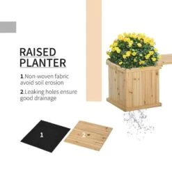 Outsunny Wooden Garden Planter & Bench Combination - Brown - 845-438ND -OUTSUNNY Sales Shop outsunny 845438nd 2