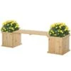 Outsunny Wooden Garden Planter & Bench Combination - Brown - 845-438ND