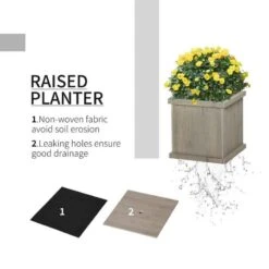 Outsunny Wooden Garden Planter & Bench Combination - Grey - 845-438V01GY -OUTSUNNY Sales Shop outsunny 845438v01gy 2
