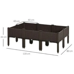 Outsunny 6 Piece Lightweight Raised Garden Planter - Brown - 845-439V02 -OUTSUNNY Sales Shop outsunny 845439v02 dimensions