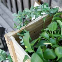 Outsunny Raised Rectangular Planter With Shelf - Natural Brown - 845-442 12 Outsunny Raised Rectangular Planter With Shelf - Natural Brown - 845-442 -OUTSUNNY Sales Shop outsunny 845442 lifestyle