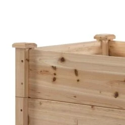 Outsunny 3 Tier Wooden Raised Garden Planter - Brown - 845-451 -OUTSUNNY Sales Shop outsunny 845451 close up