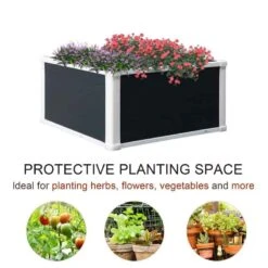 Outsunny Raised Garden Planter - Grey/White - 845-452 -OUTSUNNY Sales Shop outsunny 845452 1