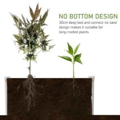 Outsunny Raised Garden Planter - Grey/White - 845-452 -OUTSUNNY Sales Shop outsunny 845452 3