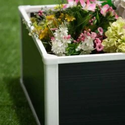 Outsunny Raised Garden Planter - Grey/White - 845-452 -OUTSUNNY Sales Shop outsunny 845452 edge