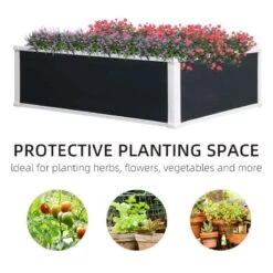 Outsunny Raised Bed Planter - Grey/White - 845-452V01 -OUTSUNNY Sales Shop outsunny 845452v01 3