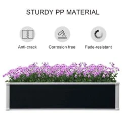 Outsunny Plastic Raised Garden Planter - Grey/White - 845-452V02 -OUTSUNNY Sales Shop outsunny 845452v02 3