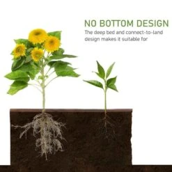 Outsunny Wooden Raised Garden Planter - Brown - 845-453 12 Outsunny Wooden Raised Garden Planter - Brown - 845-453 -OUTSUNNY Sales Shop outsunny 845453 2