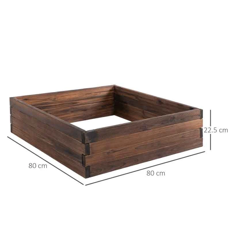 Outsunny Wooden Raised Garden Planter - Brown - 845-453 4 Outsunny Wooden Raised Garden Planter - Brown - 845-453 - Image 4