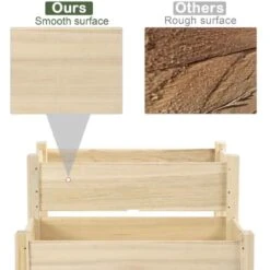 Outsunny 2 Piece Raised Planter Stand - Brown - 845-454 16 Outsunny 2 Piece Raised Planter Stand - Brown - 845-454 -OUTSUNNY Sales Shop outsunny 845454 2