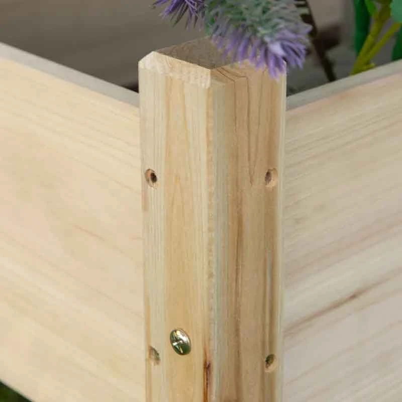 Outsunny 2 Piece Raised Planter Stand - Brown - 845-454 5 Outsunny 2 Piece Raised Planter Stand - Brown - 845-454 - Image 5