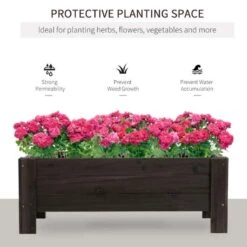 Outsunny Raised Garden Planter - Brown - 845-458 -OUTSUNNY Sales Shop outsunny 845458 1