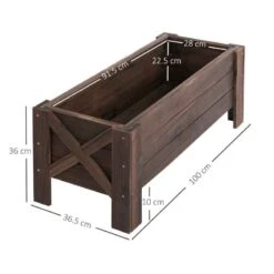 Outsunny Raised Garden Planter - Brown - 845-458 -OUTSUNNY Sales Shop outsunny 845458 dimensions