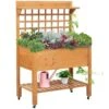 Outsunny Raised Planter With 2 Shelves - Brown - 845-475V01 -OUTSUNNY Sales Shop outsunny 845475v01 2