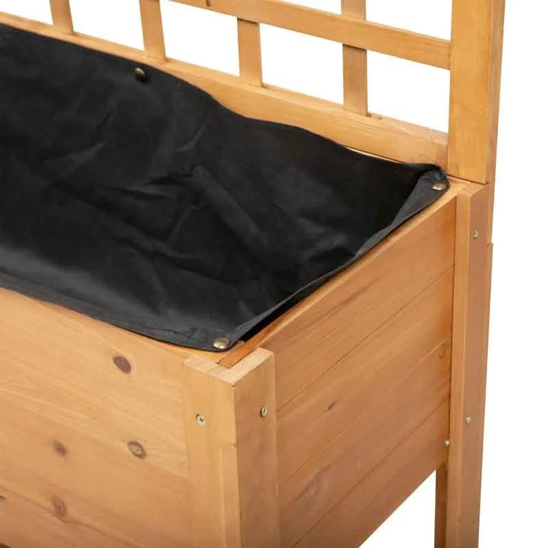 Outsunny Raised Planter With 2 Shelves - Brown - 845-475V01 4 Outsunny Raised Planter With 2 Shelves - Brown - 845-475V01 - Image 4