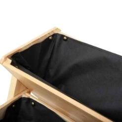 Outsunny 3 Tier Garden Planter With Clapboard And Hooks - Brown - 845-476 -OUTSUNNY Sales Shop outsunny 845476 close up2