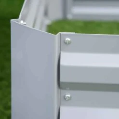 Outsunny Raised Garden Galvanized Steel Planter Boxes - Set Of 2 - Grey - 845-517GY -OUTSUNNY Sales Shop outsunny 845517gy close up1