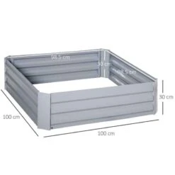 Outsunny Raised Garden Galvanized Steel Planter Boxes - Set Of 2 - Grey - 845-517GY -OUTSUNNY Sales Shop outsunny 845517gy dimensions