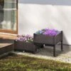 Outsunny 2 Piece Raised Garden Planter - Brown - 845-548 6 Outsunny 2 Piece Raised Garden Planter - Brown - 845-548 -OUTSUNNY Sales Shop outsunny 845548 lifestyle