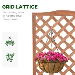 Outsunny Wooden Garden Planter With Trellis - Brown - 845-635V01 16 Outsunny Wooden Garden Planter With Trellis - Brown - 845-635V01 -OUTSUNNY Sales Shop outsunny 845635v01 2