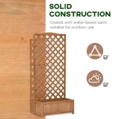 Outsunny Wooden Garden Planter With Trellis - Brown - 845-635V01 14 Outsunny Wooden Garden Planter With Trellis - Brown - 845-635V01 -OUTSUNNY Sales Shop outsunny 845635v01 4