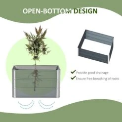 Outsunny Metal Raised Garden Planter - Grey - 845-638CG -OUTSUNNY Sales Shop outsunny 845638cg 1