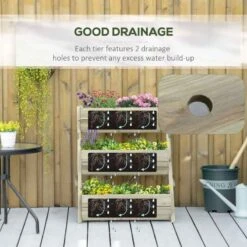 Outsunny 3 Tier Raised Wooden Planter Grow Box - Green - 845-647GN -OUTSUNNY Sales Shop outsunny 845647gn 2