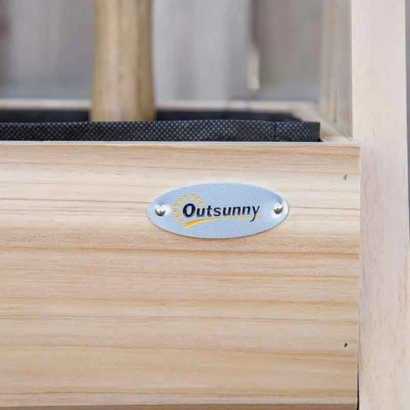 Outsunny Wooden Garden Planter - Brown - 845-683 5 Outsunny Wooden Garden Planter - Brown - 845-683 - Image 5