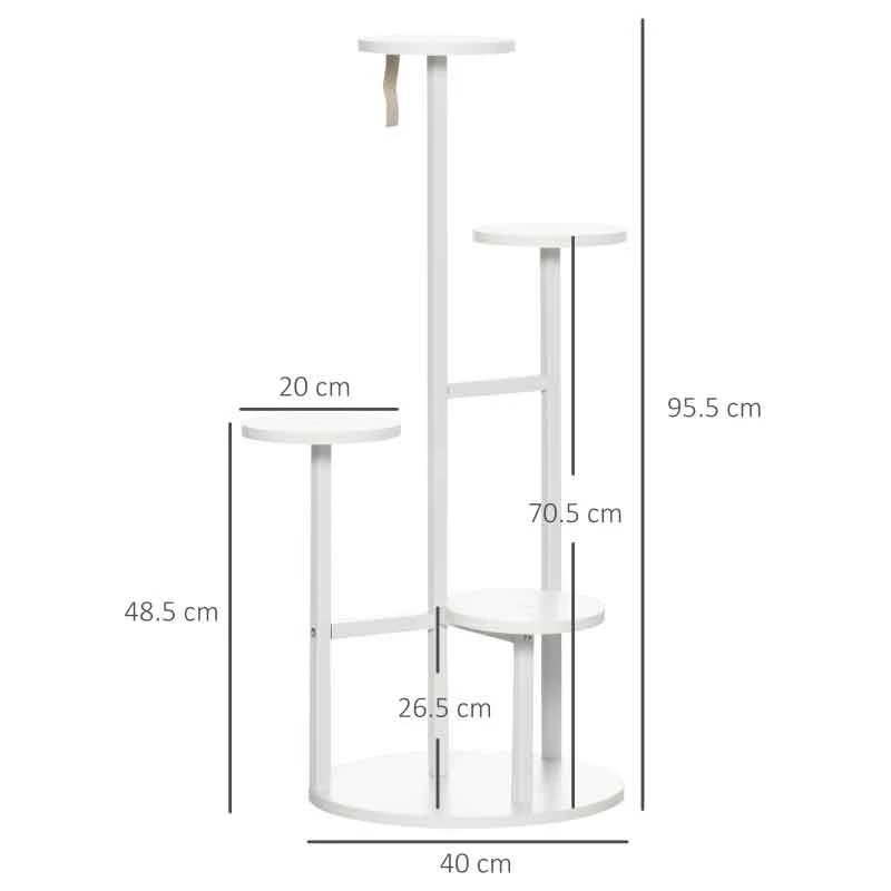 Outsunny 5 Tier Corner Plant Stand - White - 845-758V00WT 4 Outsunny 5 Tier Corner Plant Stand - White - 845-758V00WT - Image 4