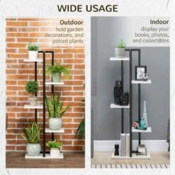 Outsunny 5 Tier Corner Plant Stand - White/Black - 845-759V00WT -OUTSUNNY Sales Shop outsunny 845759v00wt 3